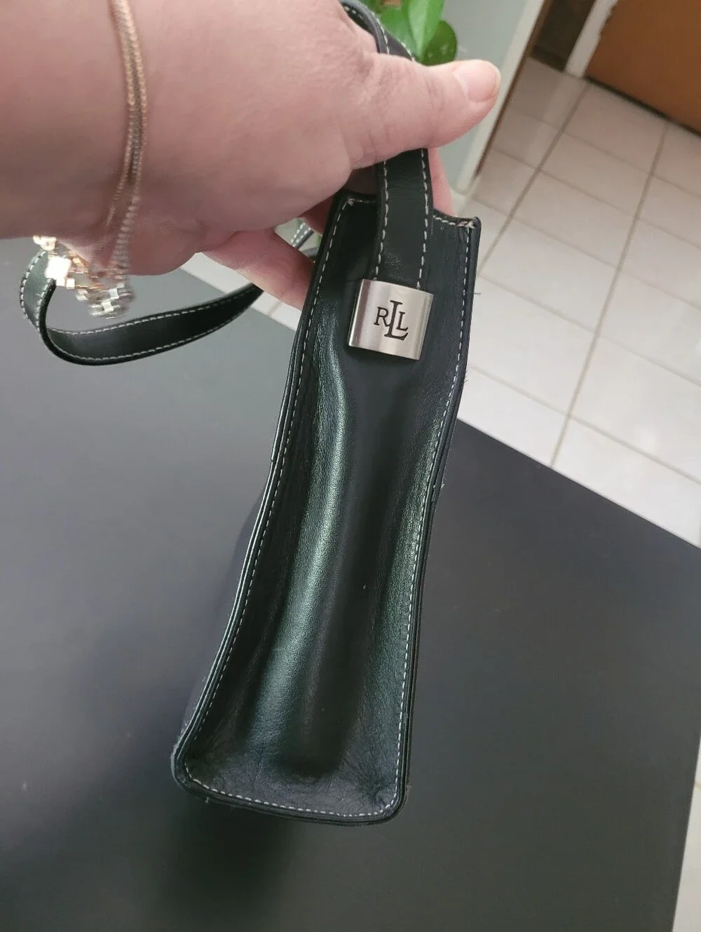 Ralph Lauren Black Leather Handbag